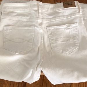 Abercrombie and Fitch  white distressed jeans